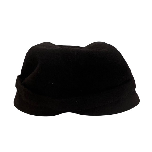 Mucros Weavers Flapper Hat Women One Size Black Wool Felt Made in Ireland Buckle - Picture 4 of 8